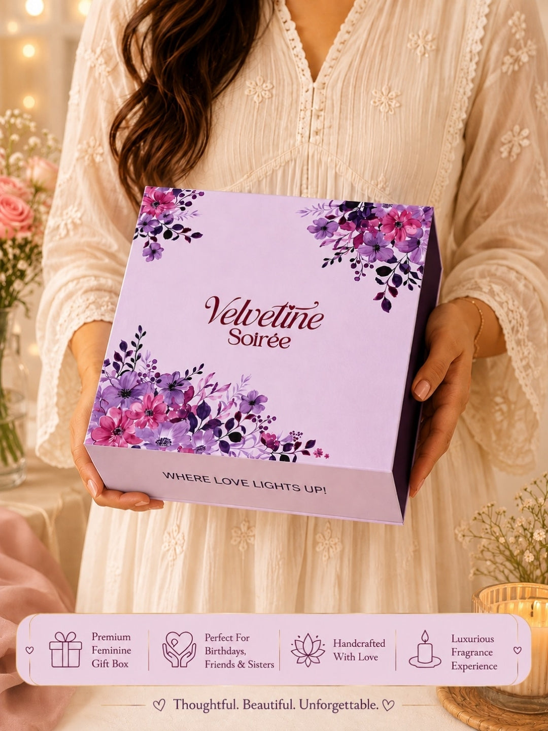 Velvetine Soirée Gift box for various occassions.