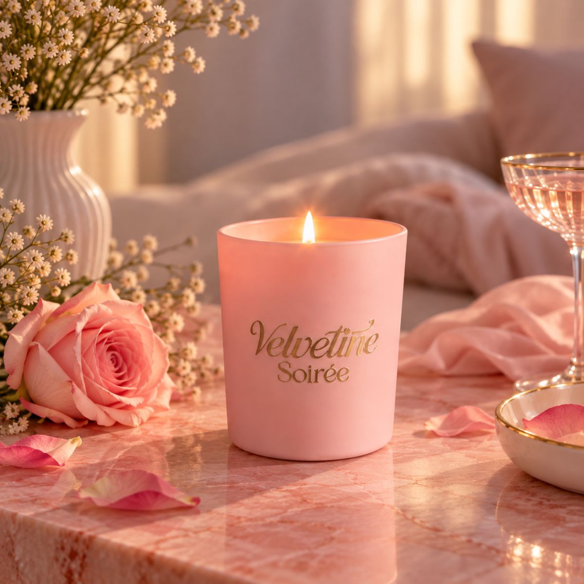 Velvetine Soirée Romantic Scented Candle Jar