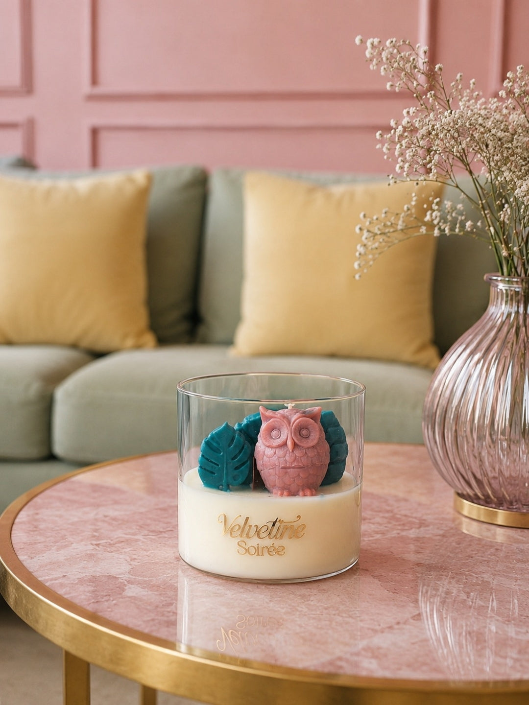 Vibe Coded Scented Candle | Cherry Rose & Vanilla  Scent | 340g | S-Shaped Wooden Wick