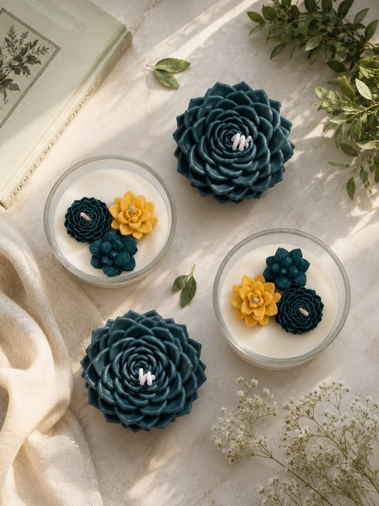 Dessert Garden Scented Candle Gift Box | White Tea | Coconut Wax | Set of 4