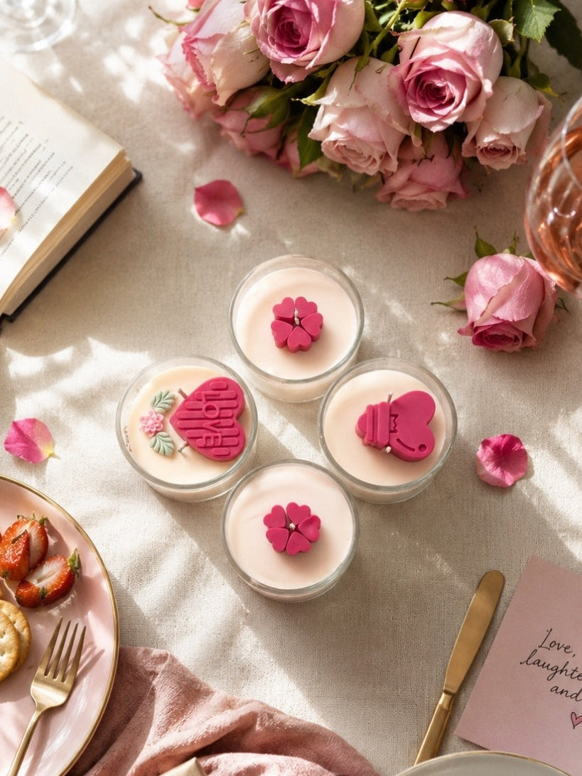 Sweet Chaos a set of 4 candles jars specially for people in love by Velvetine Soirée.
