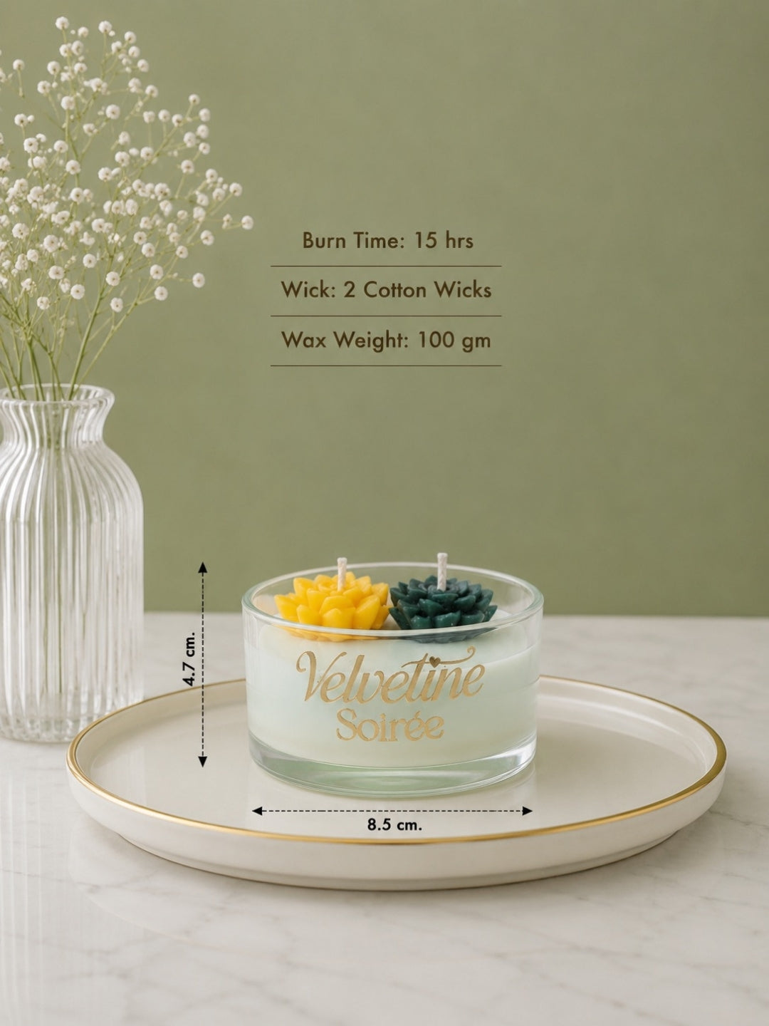 Dessert Garden Scented Candle Gift Box | White Tea | Coconut Wax | Set of 4