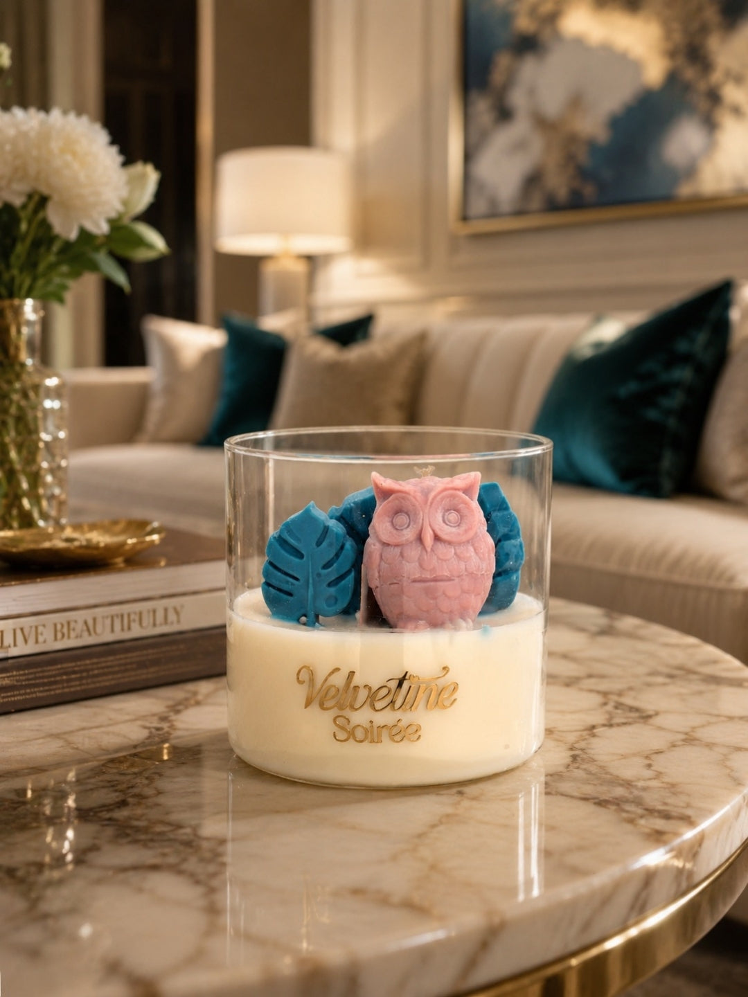 Vibe Coded Scented Candle | Cherry Rose & Vanilla  Scent | 340g | S-Shaped Wooden Wick