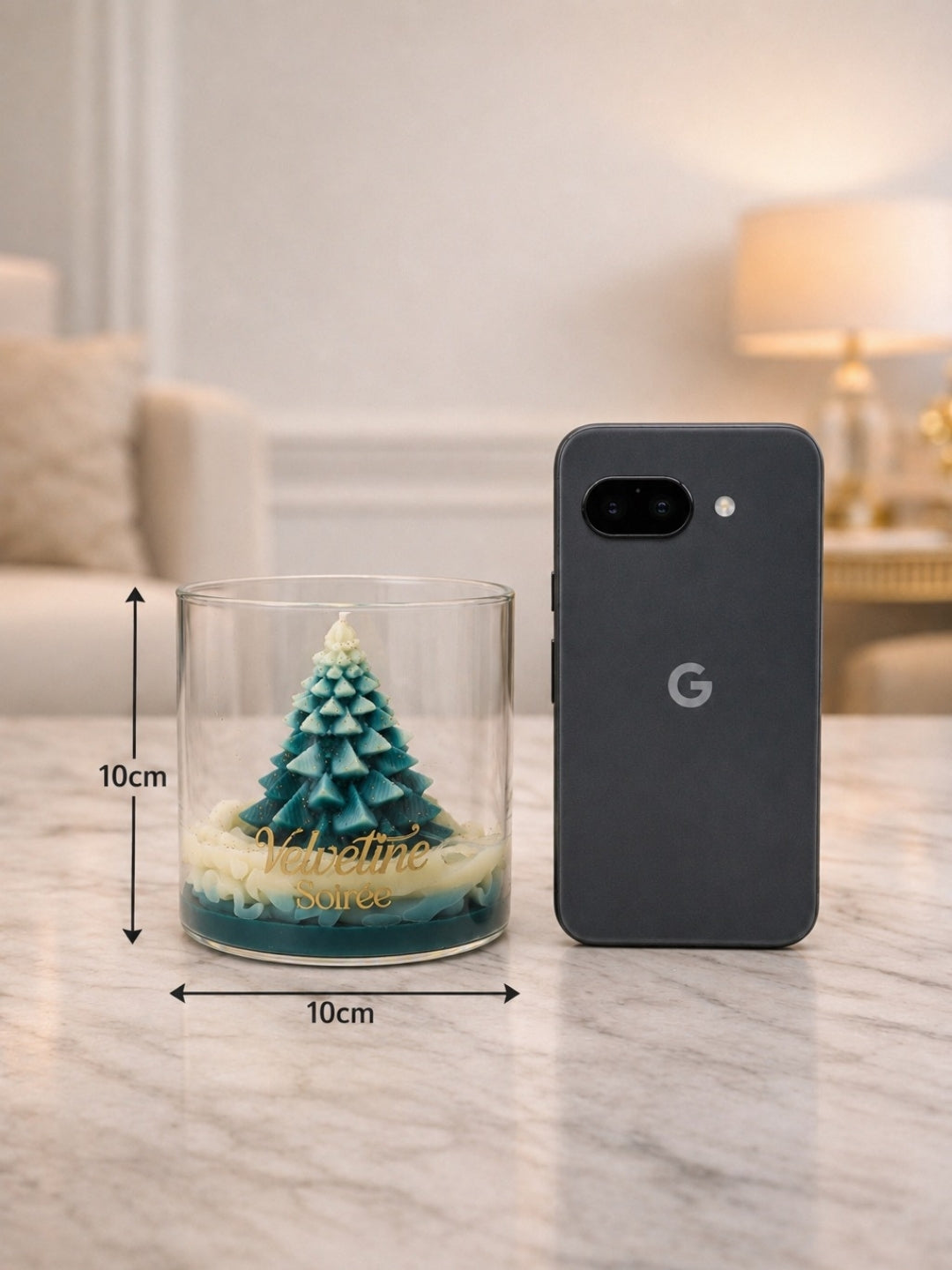 Measurement reference for Christmas Morning Candle Jar with Phone