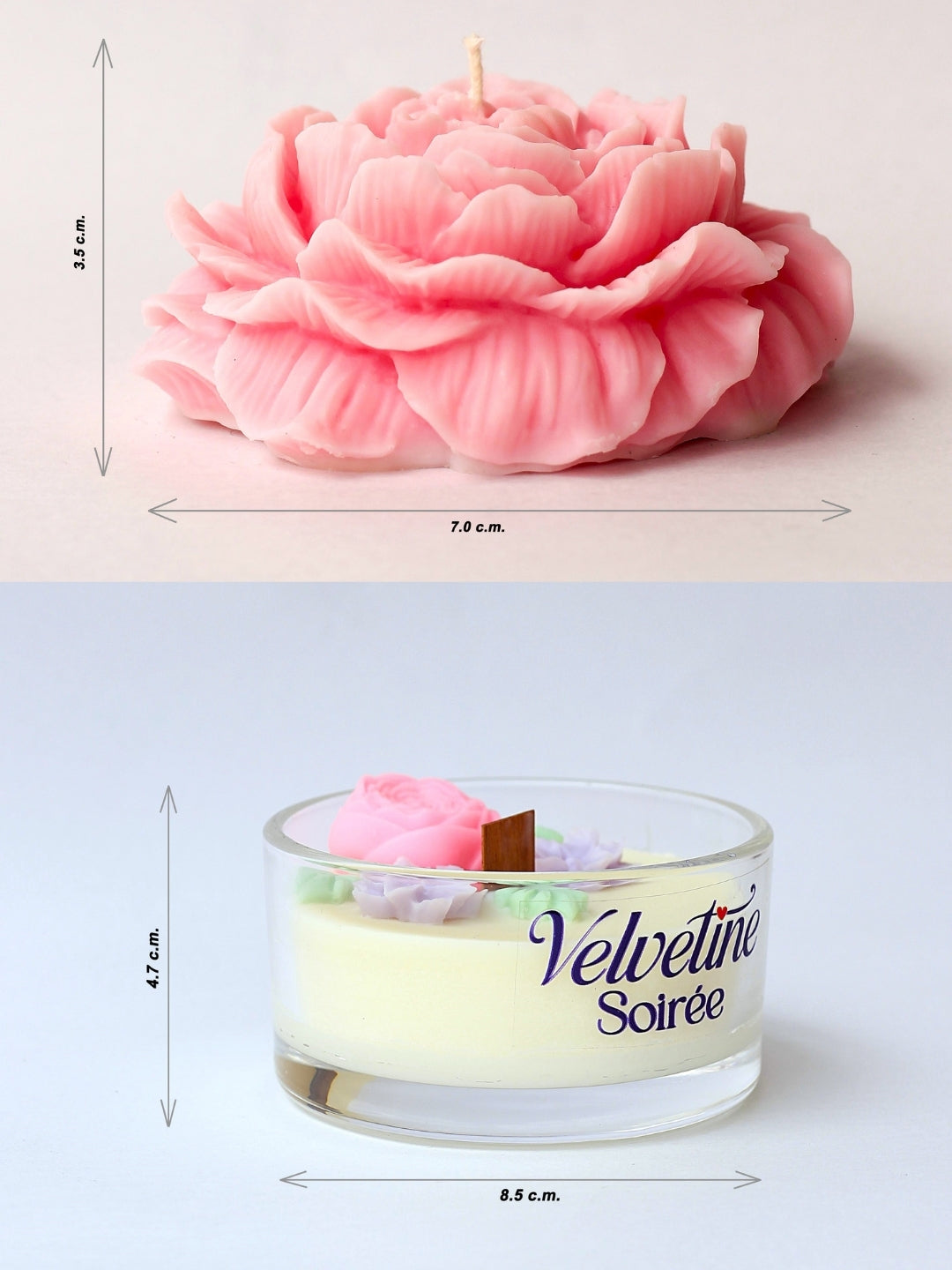 Secret Garden Measurement of Jar and that of peony decorative candle